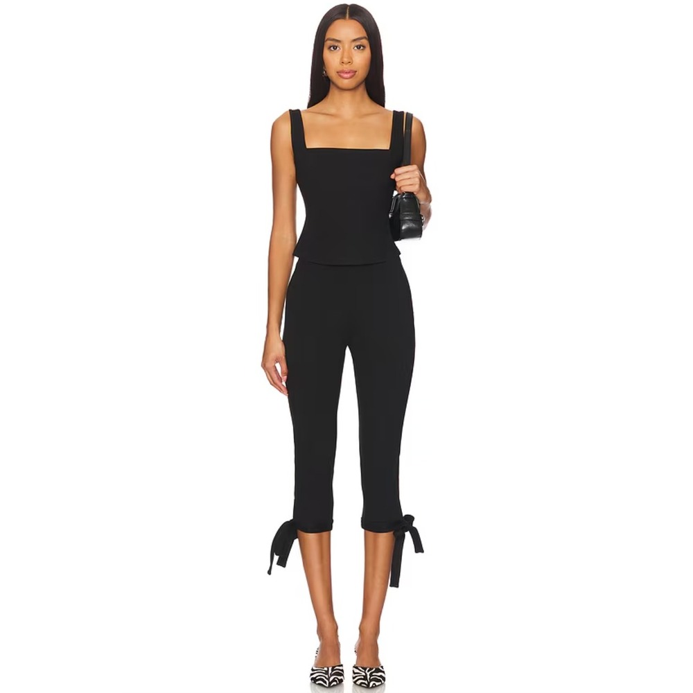 NWT Revolve Miaou Emma Capri Pant Women XS Black Minimalist French Girl Coquette
